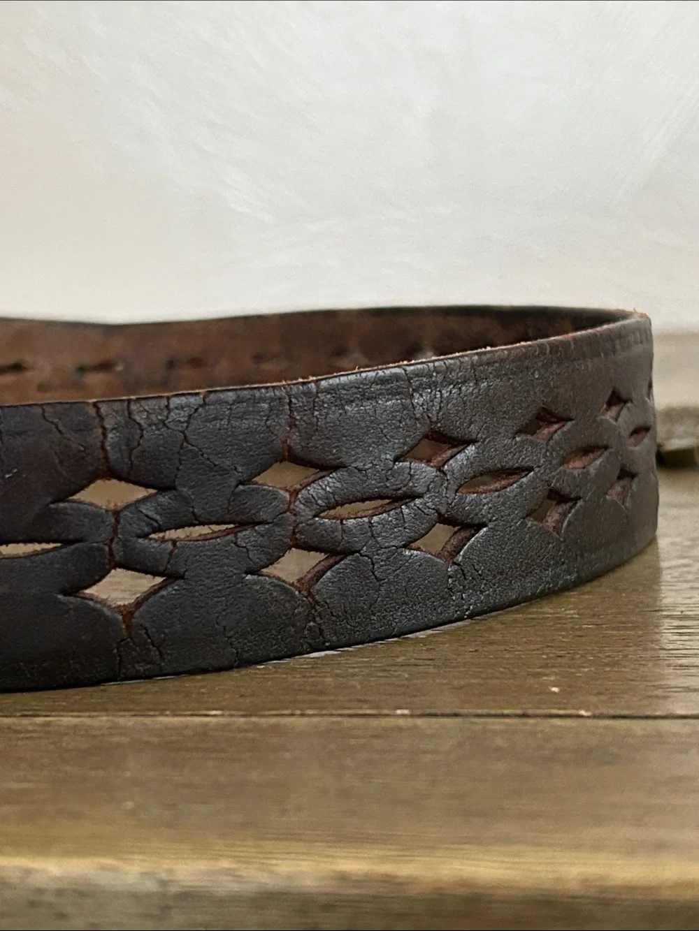 Vintage 70’s GOLF  Solid Brass Buckle Leather Belt - Brown. Made in Taiwan.
